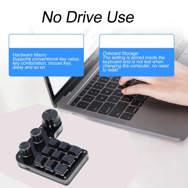 USB Mini Macro Mechanical Gaming Keyboard Programmable 9 Keys 3