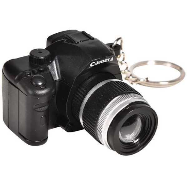 Llavero Photo Camera with Sound and Realistic Light, black