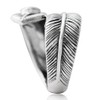 Silvershake Natural Garnet 925 Sterling Silver Bypass Feather Ring Size