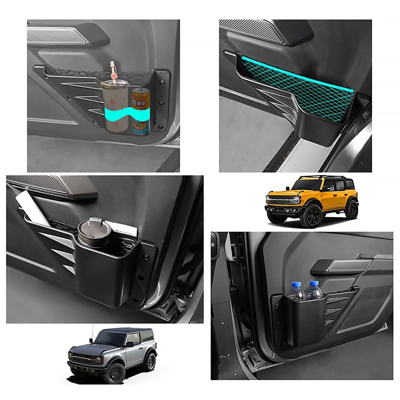 4Pcs Door Side Cup Holder Storage Pocket Compatible with Ford