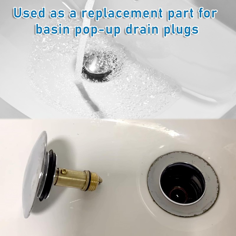 2 Pcs Basin Sink Clicker Pop Up Tub Drain Stopper