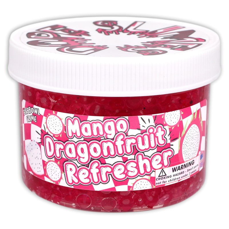 Mango Dragonfruit Refresher (8oz) - Fishbowl Bead Slime - Handmade