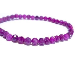 Kanoishi ∞ [Red Guardian Stone that Leads Life to a Good Edge!] Ruby Bracelet, Women's Power Stone, Natural Stone, 0.2 inches (4 mm), Round Cut (For Purification, Rough Stone) (Women's M, Approx. 6.1 inches (15.5 cm) (General Women))