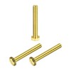sourcing map Brass Hex Bolts, M8x55mm 3pcs Fully Thread Grade