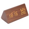 LED Digital Alarm Clock Multipurpose Wooden Clock with Voice Control