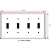 Art Plates - 4-Gang Toggle Switch Plate - Car Service