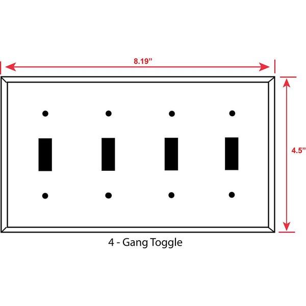 Art Plates - 4-Gang Toggle Switch Plate - Car Service