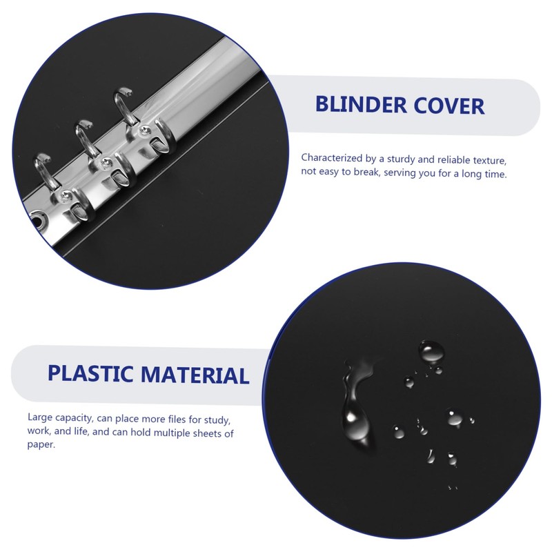 Operitacx A4 B5 Six Hole Transparent Binder Folder Cover Practical