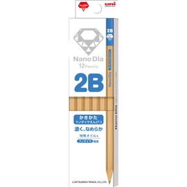 三菱鉛筆 かきかた鉛筆 ナノダイヤ 木軸 2B 小学生 青 1ダース K69062B