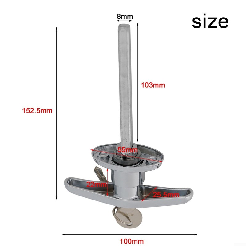 T Handle Lock, Garage Door Locks, T Handle Rear Fixing