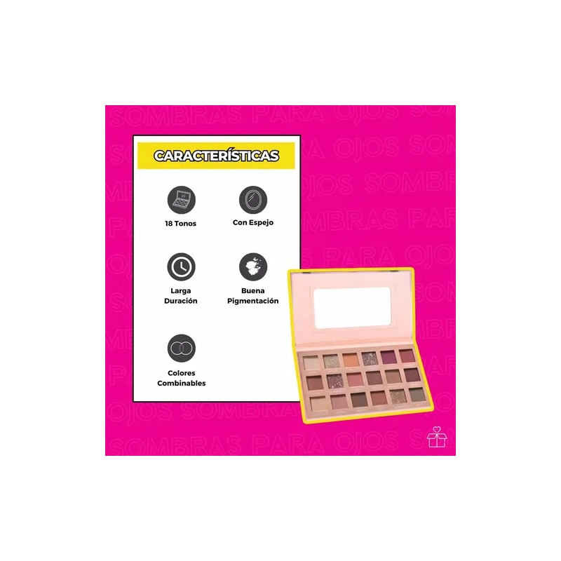 Paleta Sombras Nude New 18 Tonos Rosas Dorado Ocres Con