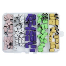 prendre PR-NAIL24BIT02-B Sanding Bands, Set of 100, Sanding Nail Machine, Attachment with Bit, Cylindrical Shape Gel Nail, Gel Off, Buffer File, Nail File (B Type)