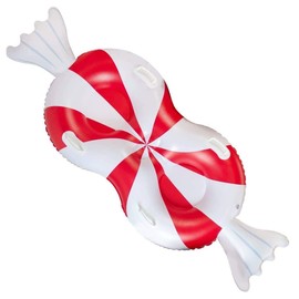 SnowCandy Inflatable Snow Tubes - Amazing, Colorful, Easy to Use Snow Tube for Sledding & Snow Fun (Peppermint Two-Rider Snow Sled)