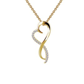 Lafonn Classic Sterling Silver Gold Plated Simulated Diamond Necklace (0.17 CTTW)