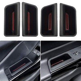 Auovo 4PCS Door Side Storage Box for Ford Explorer Accessories 2020 2021 Front and Rear Row Door Storage Pockets Armrest Phone Container with Handle ABS Tray with Mats Insert Glove Pallet (Blue)