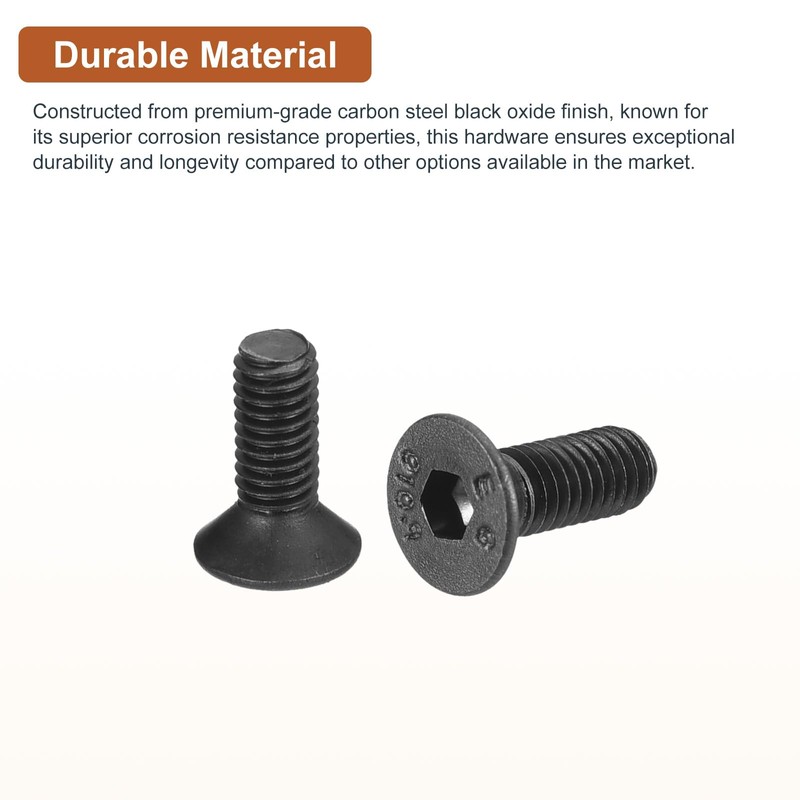 DTGN M3-0.5x8mm Flat Head Socket Cap Screws, 50 Pack Hex
