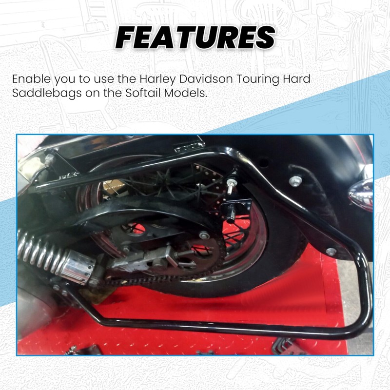 ECOTRIC Saddle Bag Conversion Brackets Support Guard Compatible with Harley