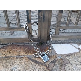 ZHEHUA Stainless Steel Chain and Lock,for Bike Lock Combination,Scooter Locks Anti Theft,Chain and Lock for gate,Grill Lock and Chain for Patio,Motorcycle Locks,Moped Lock 6x800mm,Silver