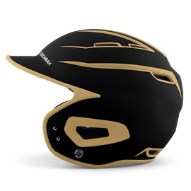 Boombah DEFCON Batting Helmet Sleek Profile Black/Vegas Gold - Size Junior 6 1/4" - 7"