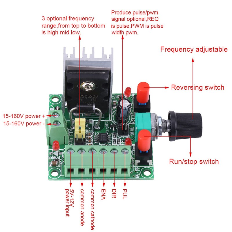 V geby PWM Pulse Signal Generator Speed Controller Stepper Motor