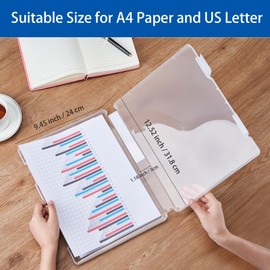 Mickiewicz 4 Pack A4 File Portable Paper Organizer Boxes for 8.5" x 11" Letter Paper, Thick Scrapbook Storage Box, Art Supply Craft Organizers Board Game Organization