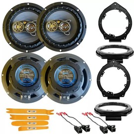 Bundle Comes with 4 PS Series 300W 4-Way 6.5" Front & Rear Car Speakers and Installation Accessories for 2007-2013 Silverado 1500