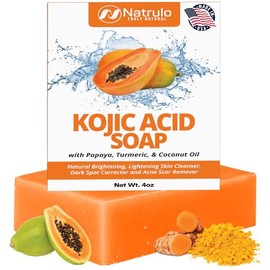 Erbaid- Jabón de ácido kójico para la hiperpigmentación – Jabón de kójico con cúrcuma y papaya para aclarar la piel – Manchas oscuras