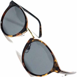 Berkut 1040103 Fully Modeled Date Glasses, Sunglasses, Colored Round, Lightweight, Fatigue-Resistant, Eye-friendly Lenses, Demi Gold x Smoke