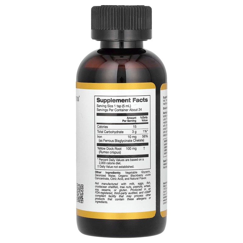 California Gold Nutrition Iron, as Ferrous Bisglycinate Chelate and Yellow