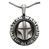 Helmet Pendant, Cross Helmet Necklace for Men, Viking Warrior Helmet
