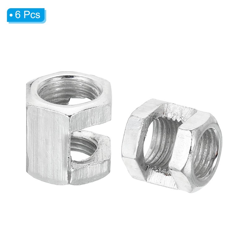 PATIKIL M10x1mm Hexagon Coupling Nut, 6 Pack 15mm Thread Zinc