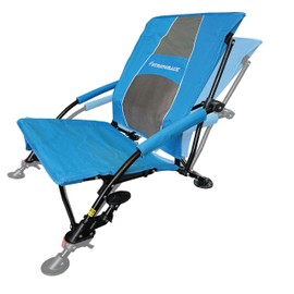STRONGBACK Beach Chairs - Low Gravity Recliner Portable Beach Chair - with Built-in Lumbar Support - Heavy Duty Folding Beach Chairs - Great for Travel - Blue