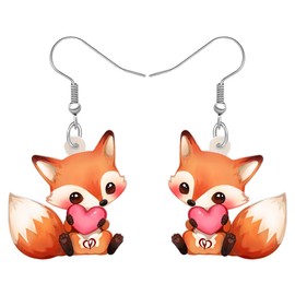DALANE Acrylic Anime Fox Earrings Animals Dangle Drop Fashion Jewellery for Women Girls Children Charms Gifts, Acrylic