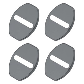 EMSea Pack of 4 Car Door Lock Cover, Door Lock Cover, Protective Cap, Interior Protection Accessories, Compatible with Leon Ibiza Ateca Alhambra, Stainless Steel, Black