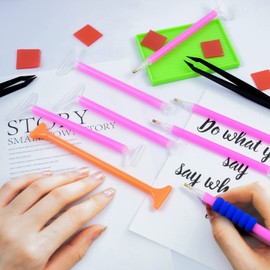 17 Pieces 5D Diamond Painting Accessories Set Diamond Painting Tools Kits Diamond Pens Painting Pen Painting Glue Clay Tweezers for Craft Art DIY Diamond Painting Embroidery Nail Tool