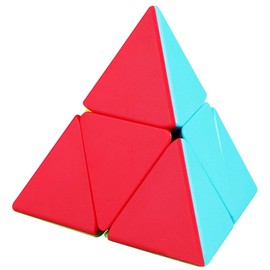 Pyramid Speed Cube 2X2 Stickless Triangle Magic Cube Pyramid Puzzle for Kids Adults Colorful