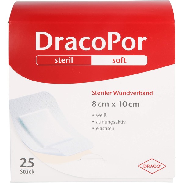 DracoPor soft weiß 8 cm x 10 cm steriler Wundverband, 25 pcs. Wound dressings