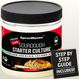 Premium Fresh Live Sourdough Starter Culture - Italian Ischia Island Style Sourdough - Fruity Notes for Pastries, Focaccia, Enriched Doughs
