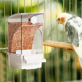 Bird Feeder for Cage - Automatic Parrot Feeder,Treats Dispenser, Cage Accessories, Pet Supplies for Cockatiel Canary Cockatoos Parakeet