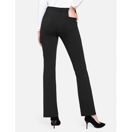 BALEAF Womens Black Work Pants Yoga Dress Pants Bootcut Pull On Slacks Petite Business Casual Office Trouser Pockets 29" 2XL