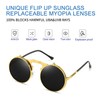 Glclrs Round Flip Up Sunglasses – Small Flip-Up Shades with
