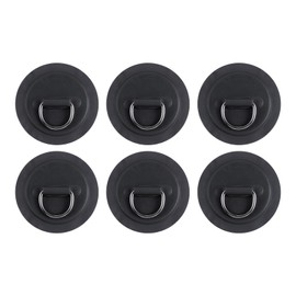 PATIKIL D-Ring Patch, 6 Pcs Stainless Steel D-Ring PVC Patch Pad No Glue Include for Inflatable Boat Paddle Board Canoe Surfboard, Black
