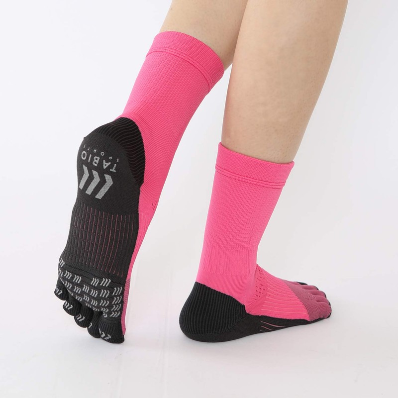 Tabio Football 5-Toe Socks, Made in Japan, Soccer, Futsal, pink,