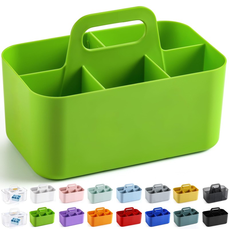 Multiuse Caddy Organizer with Handle - Stackable Plastic Tote Bin