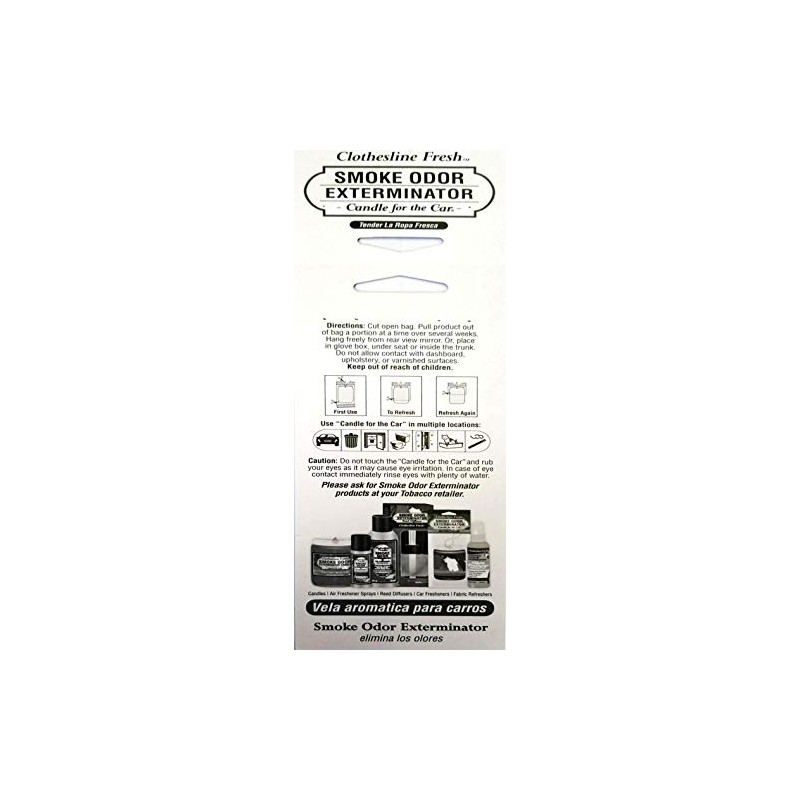 Smoke Odor Exterminator Candle for The Car, Clothesline Fresh