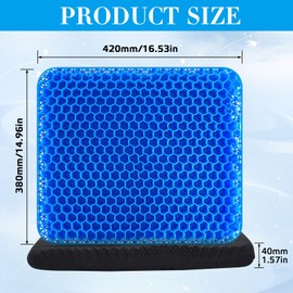 Raxfekro Orthopaedic Gel Seat Cushion, Double-Sided Thickened Gel Seat Cushion with Non-Slip Cover, Relieves Pressure and Pain in the Lower Back Area, Suitable for People Who Sit for Long