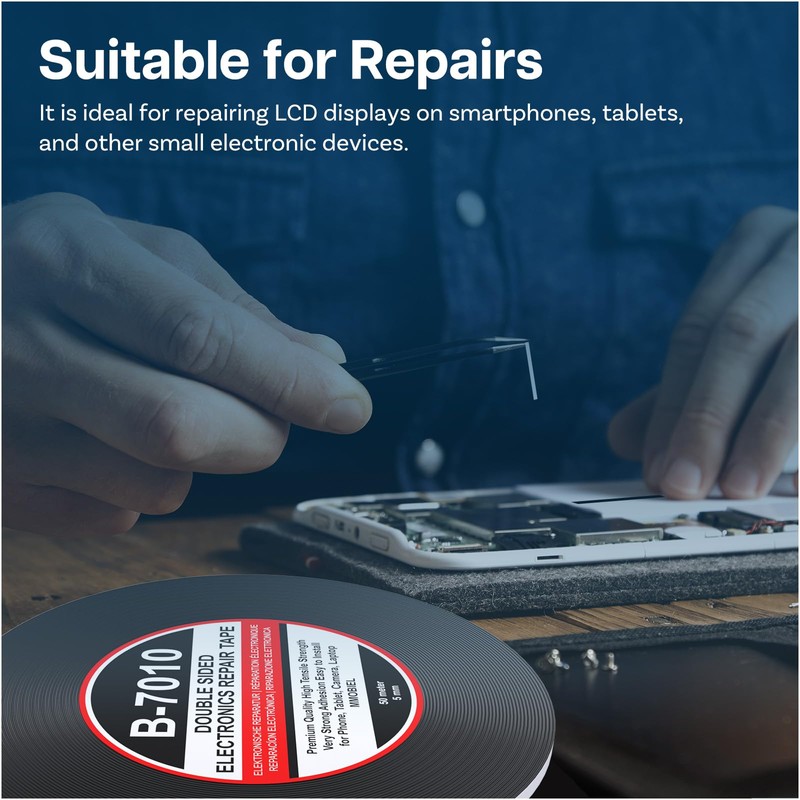 MMOBIEL Double Sided Adhesive Tape 5mm 50m Roll (164ft) Black