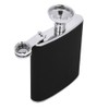 Stainless Steel Hip Flask Black Leather Funnel with Two Wine