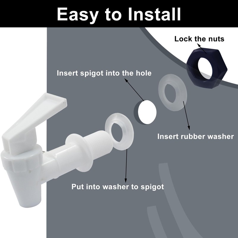 suiwotin 2pcs Replacement Cooler Faucet, Plastic Water Dispenser Tap Set,