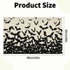 Halloween Black Bat Bath Mat 32x20 Inch Distressed Bat Silhouette